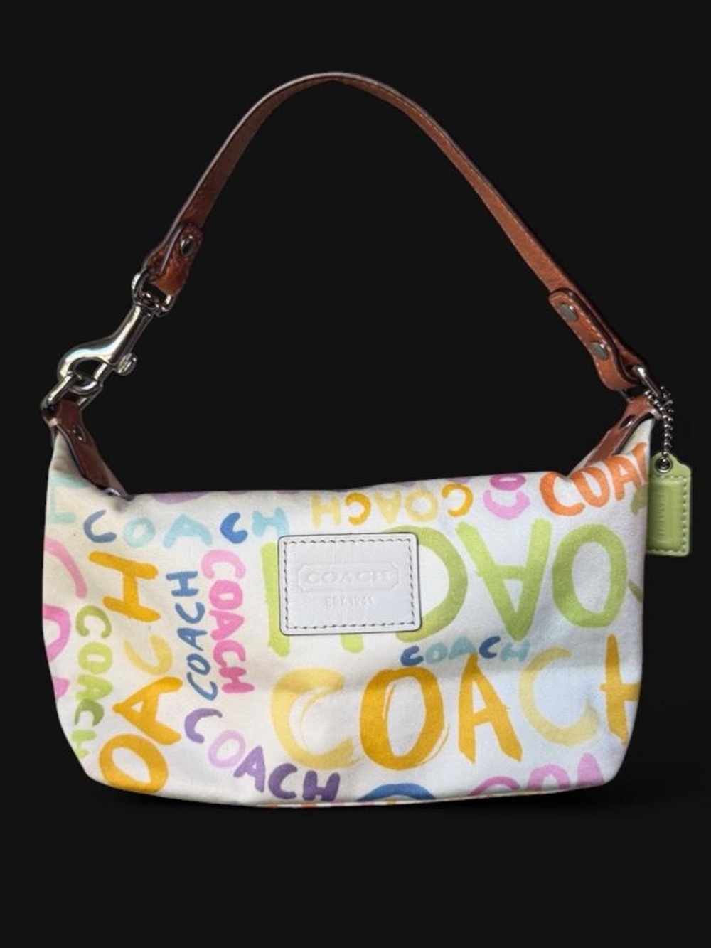 Vintage Coach Spring Hampton scribble graffiti mini hobo bag
